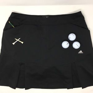 ADIDAS GOLF RUNNING SKORT SOLID BLACK PLEATED SZ L
